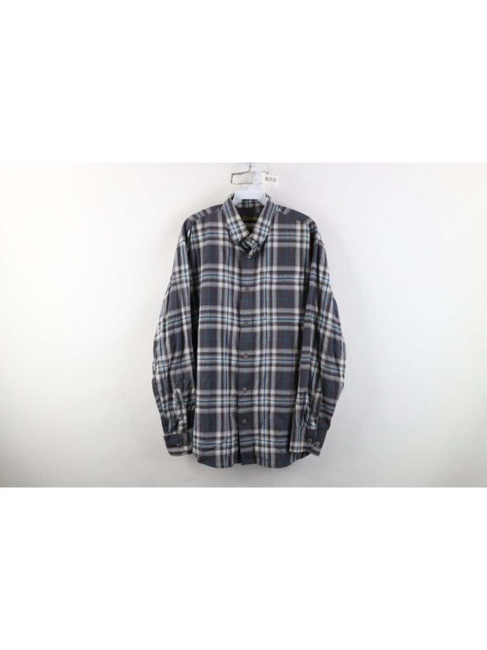Vintage Y2K Cabelas Mens Large Faded Lightweight Flannel Button Down Shirt Plaid